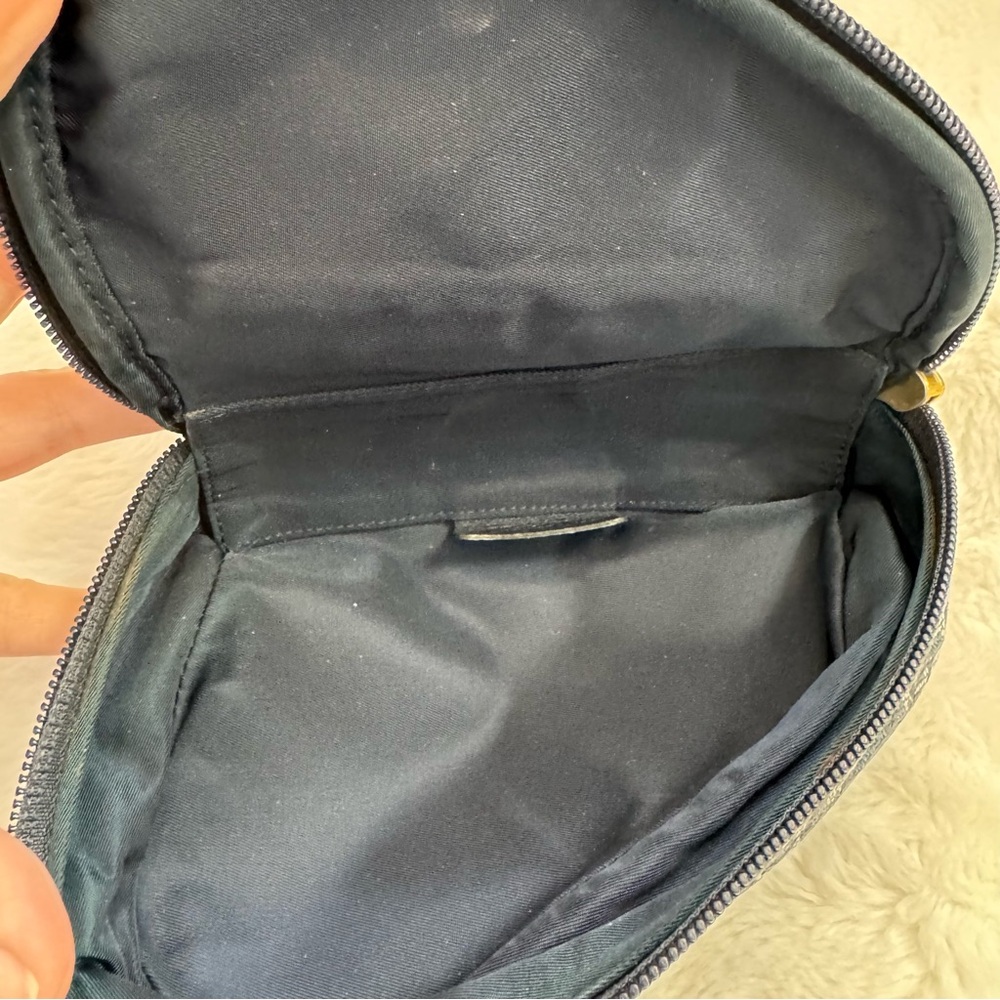 DIOR/Christian Dior CD Saddle Bag Navy Trotter Jacquard Pouch - Picture 9 of 11